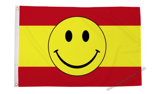 Spain Smiley Face 5ft x 3ft Flag - CLEARANCE